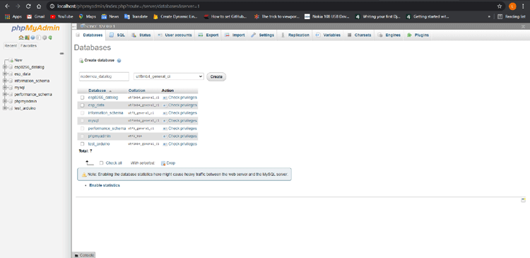 MySQL Database using PHPMyAdmin