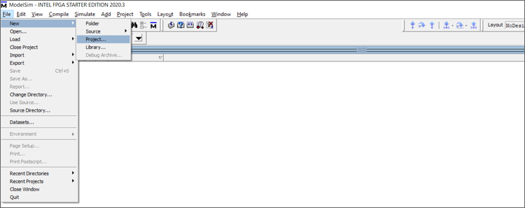 ModelSim New Project