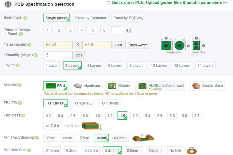 PCB Selection Parameters