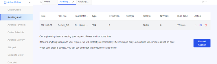 PCBON:INE Order Tracking