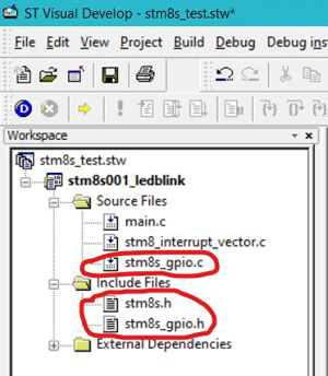 STM8S001J3 Source Files