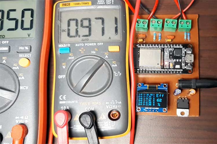 Working of ESP32 Based Efficiency Meter