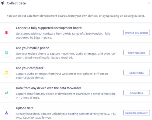Collect Data on Edge Impulse Studio