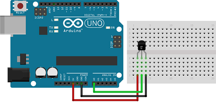 LM35 with Arduino Schematic