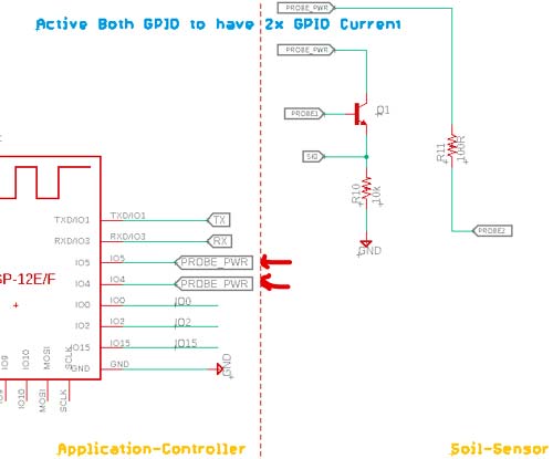 Sensor Probe Circuit Diagram for Smart Plant Monitoring Device