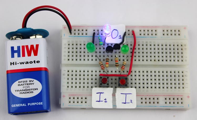 Circuit of NAND gate using transistors