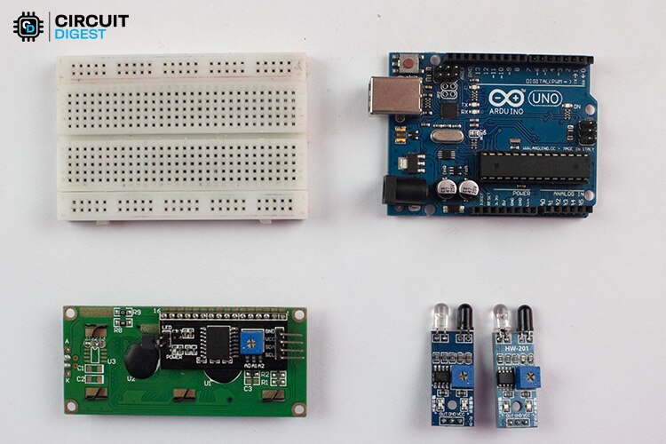 Components required for Bidirectional Visitor Counter