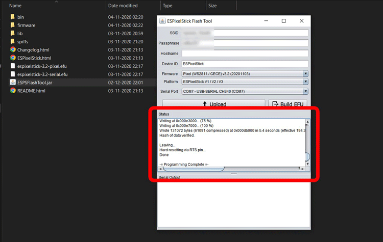 ESPixelStick Firmware Update on ESP Module