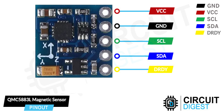 HMC5883L Sensor pinout