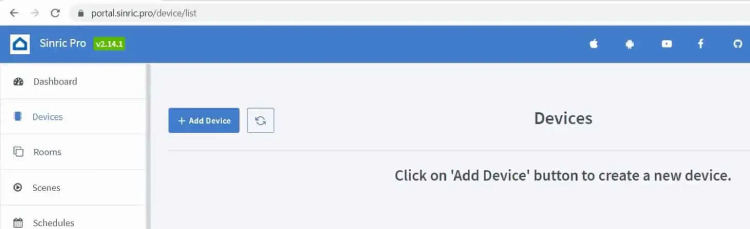 Step 1 to Add Devices in Sinric Pro
