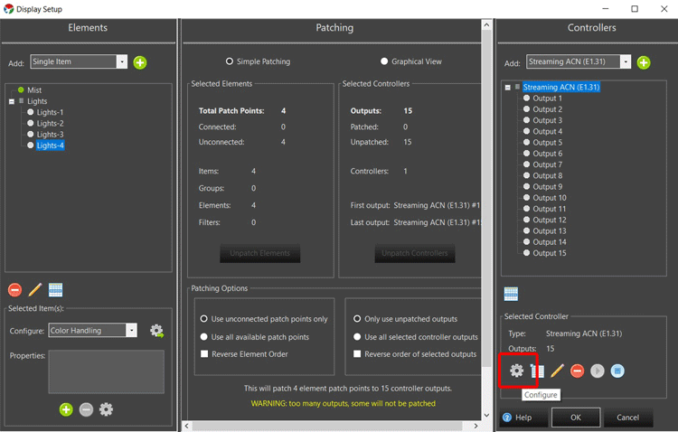 Vixen Display Setup Controller Configure