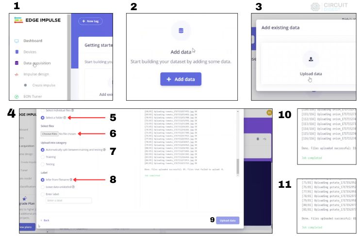 Procedures for Adding the Collected Data to our New Project in EdgeImpluse