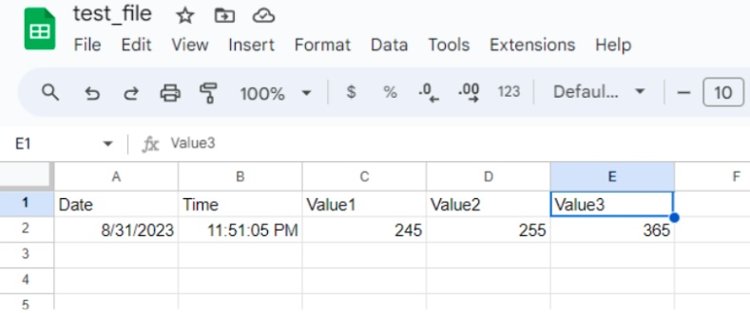 google sheet data logging