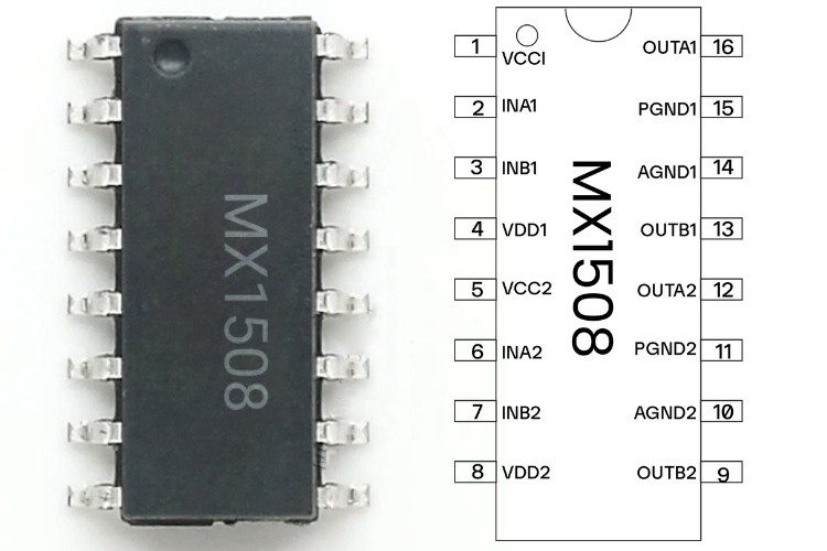 MX1508 IC Pinout Image