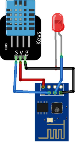 ESP01 and DHT11 Circuit