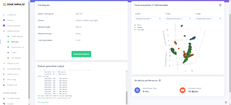 Edge Impulse Generate Features