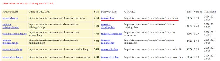 Tasmota Firmware Download