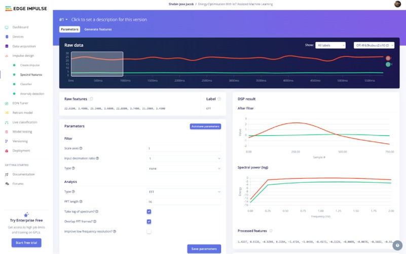 Spectral Features Tab