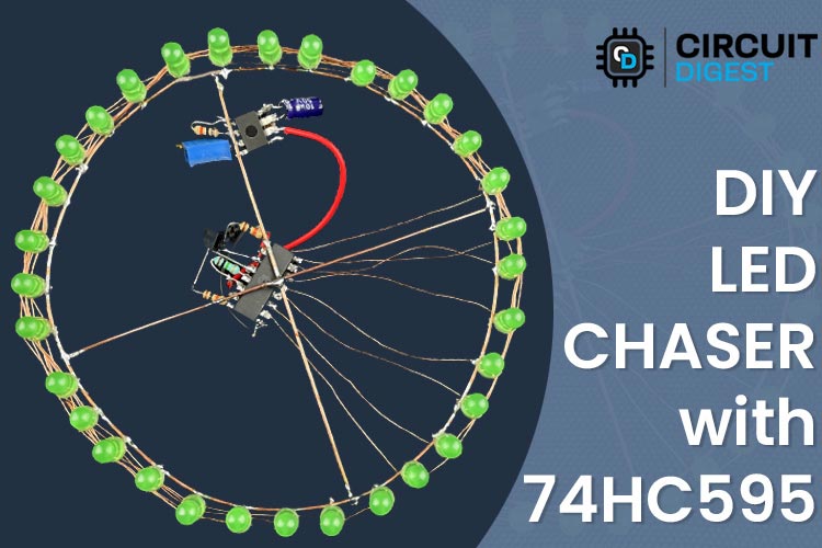 DIY LED Chaser using 74HC595 Shift Register and 555 Timer IC