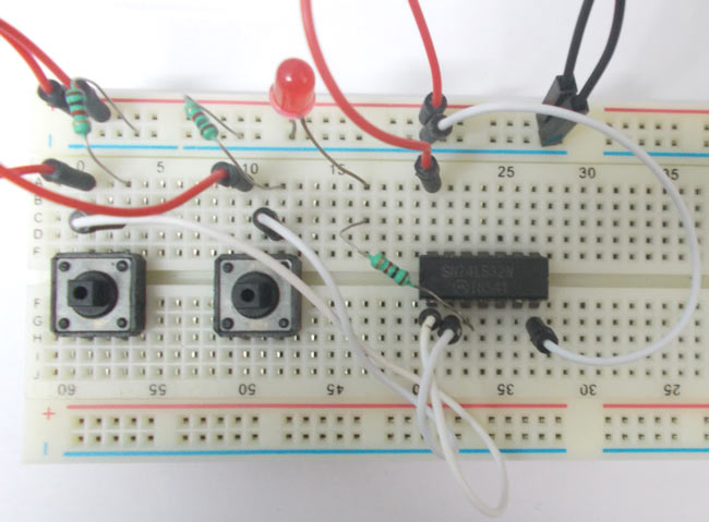 OR Gate Circuit using IC 74LS32 