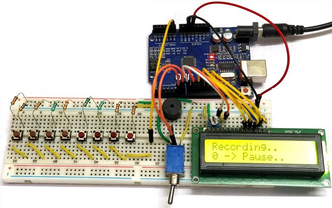 Arduino based Piano with Recording and Replay