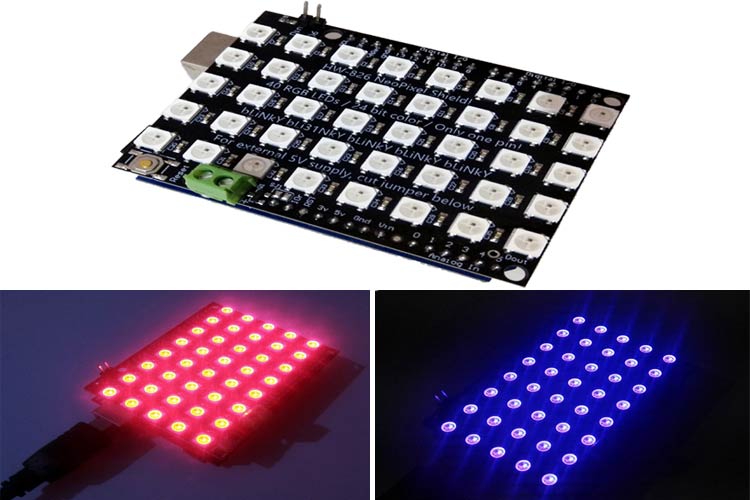 Controlling WS2812B RGB LED Shield with Arduino and Blynk