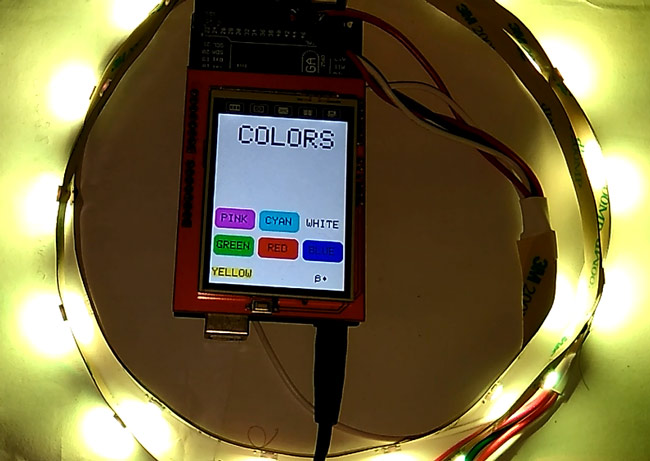 How to Use Neopixel RGB LED Strip with Arduino and TFT LCD