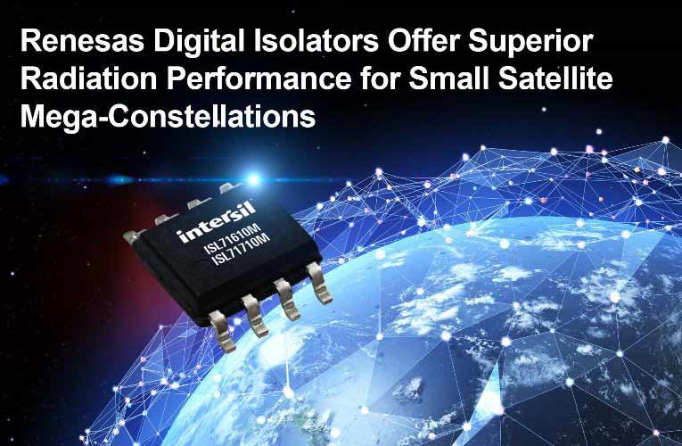 Renesas digital isolator ICs ISL71610M and ISL7170M for small satellites