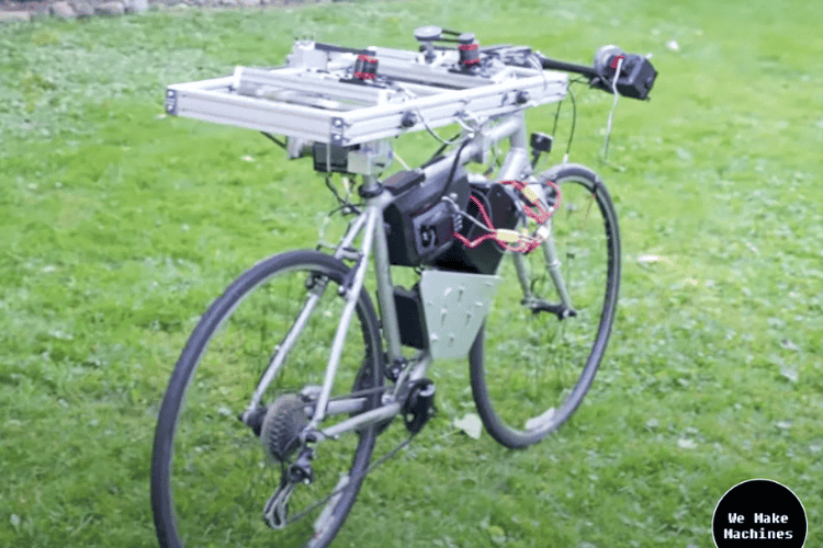 A Self Balancing Bicycle using Gyroscopic Stabilization