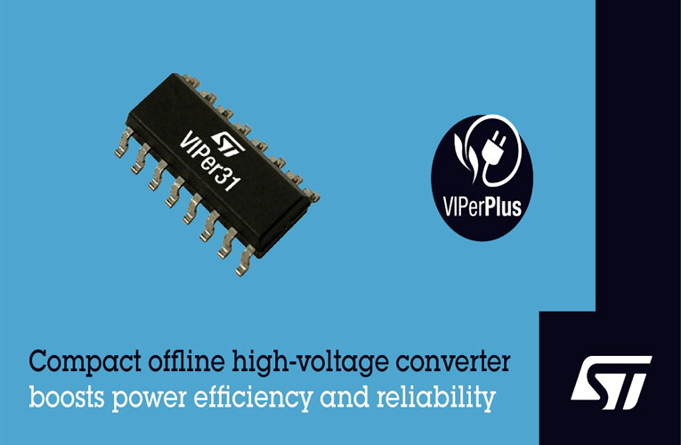 VIPer31 Compact High-Voltage Converter IC from STMicroelectronics