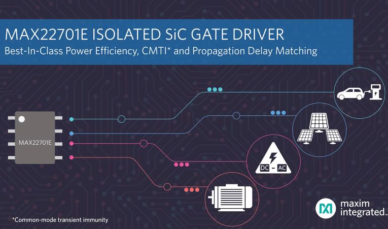 Maxim's Isolated Silicon Carbide Gate Driver Provides Best-in-Class Power Efficiency and Increased System Uptime