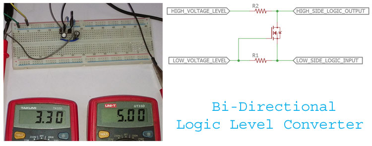 Bi-Directional Logic Level converter using MOSFET