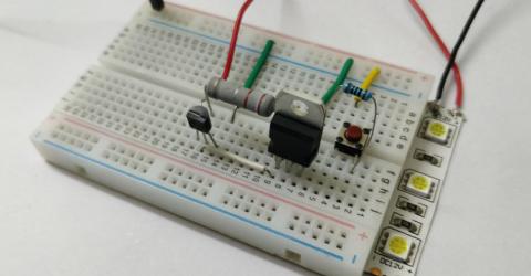 Electronic Fuse Circuit on Breadboard