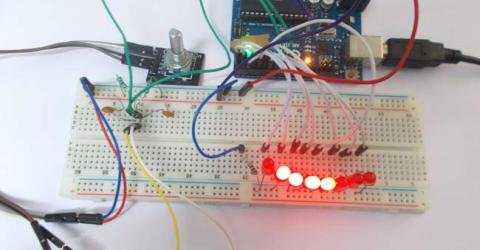 LED Chaser using Arduino Rotary Encoder