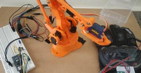 Hand Gesture Controlled Robotic Arm using Arduino Nano