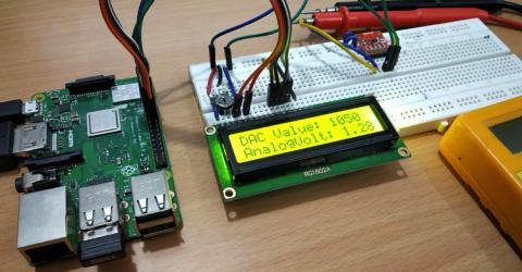 Raspberry Pi MCP4725 DAC Module Circuit Diagram Connections