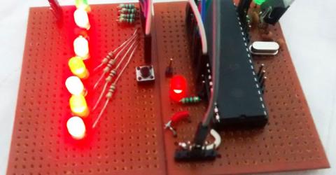 LED Blinking Sequence using PIC Microcontroller (PIC16F877A)