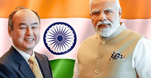 Masayoshi Son and Narendra Modi