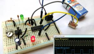 Frequency Divider Circuit using 555 Timer and CD4017